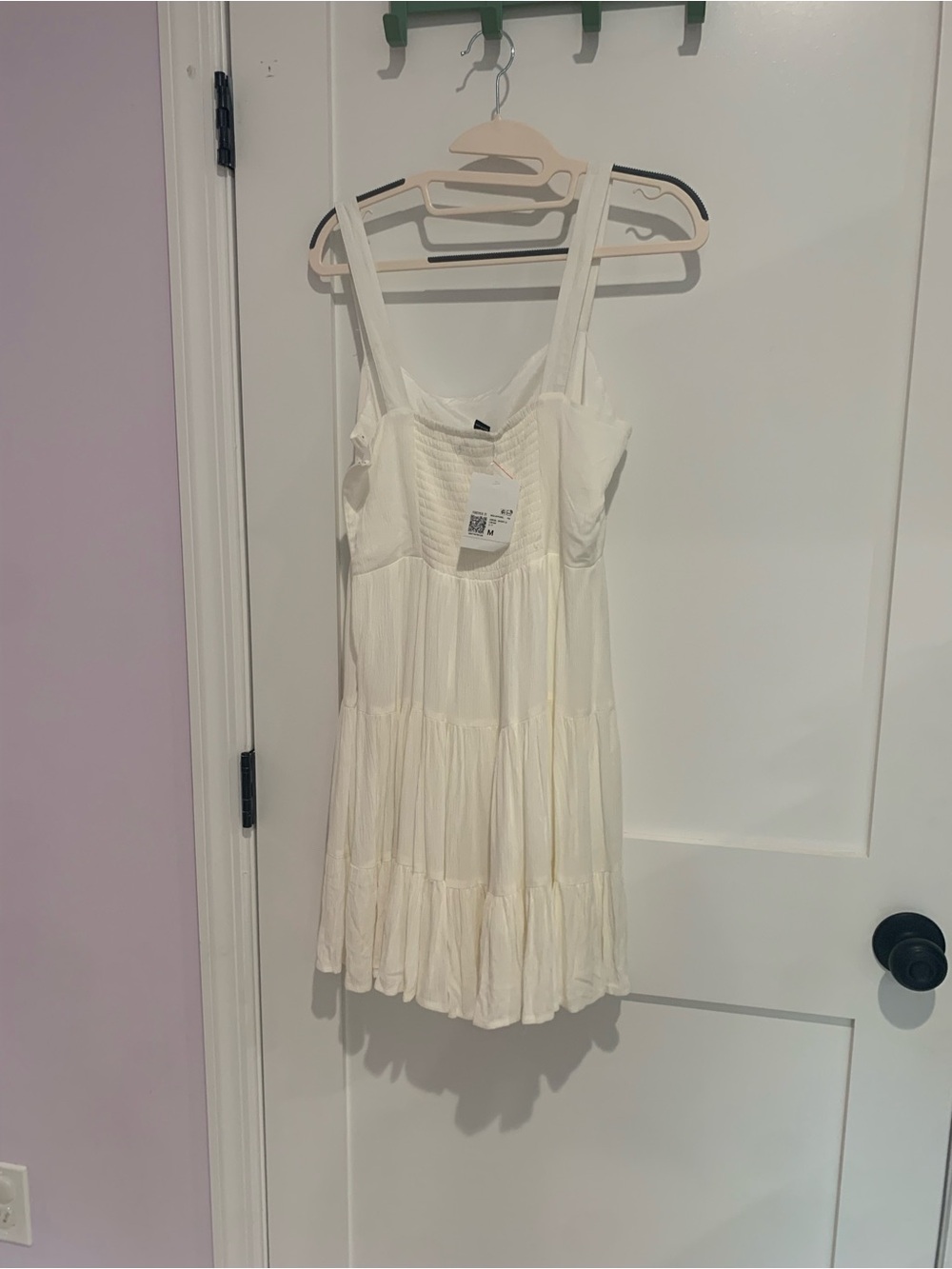 Forever 21 Cream Tiered Sundress with Smocked Bust
